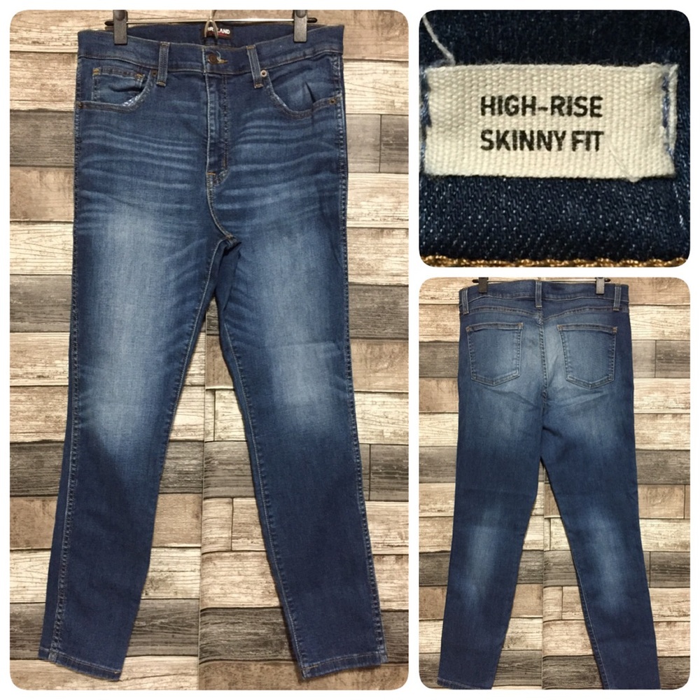 Kirkland Signature High Rise Skinny Fit Jeans Women 12 Blue Stretch Inseam 27.5